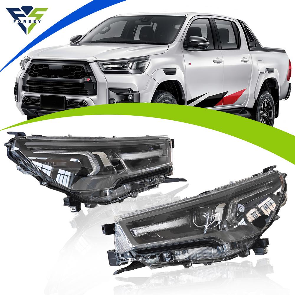 Sequential Turn Signal LED Projector Headlight with Daytime Running Lights for 2021+ Hilux Revo