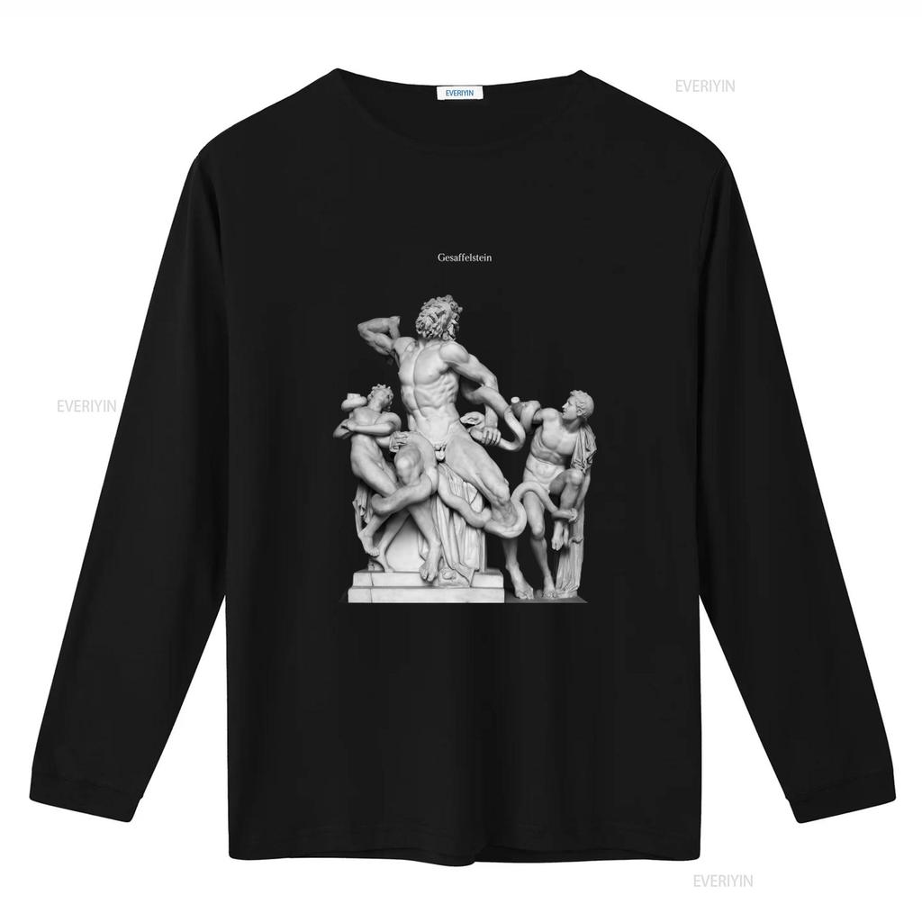 Gesaffelstein Künstlerische Statue Print T-Shirt für Herren Einzigartiges Griechische Mythologie Design Bequemes Baumwollgewebe vintage Gewaschen