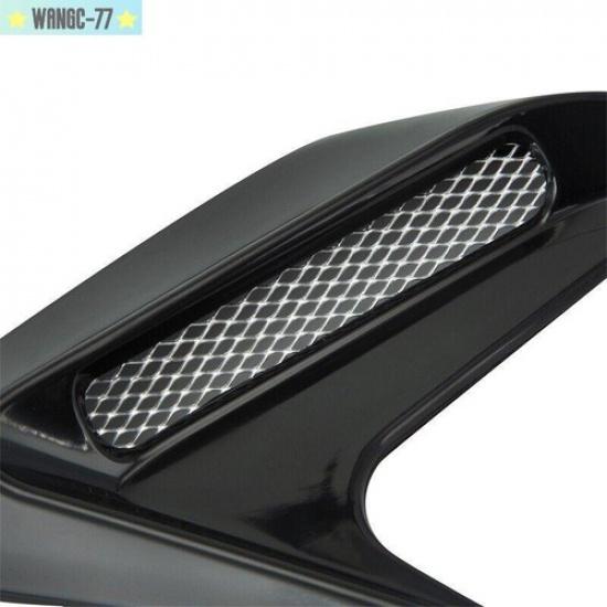 2pcs Black Car Decorative Side Vent Air Flow Fender Intake Sticker Decor