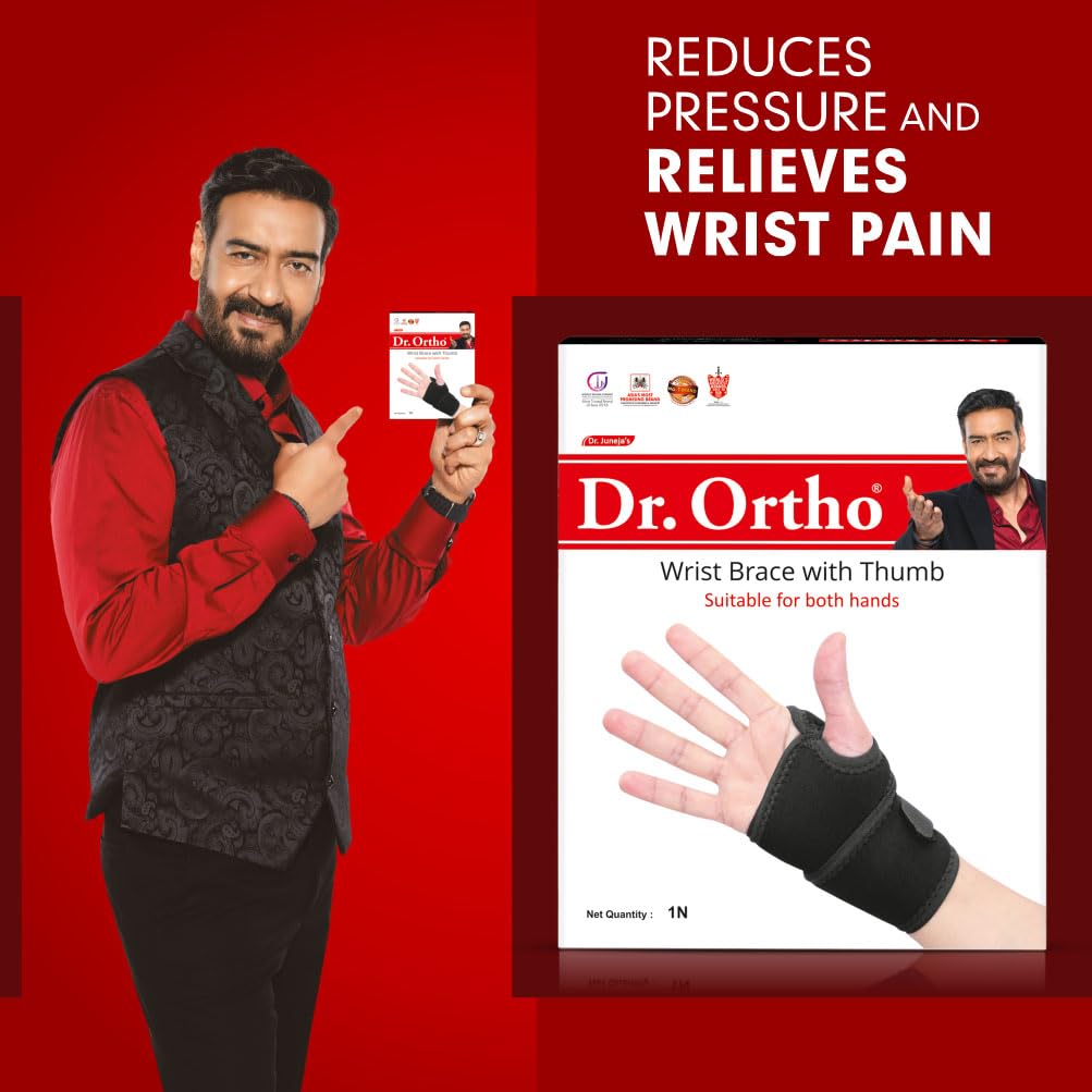 Dr.Ortho Wrist Brace With Thumb,Wrist Hand Brace For Men & Women, Wrist Support | Support for Pain Relief & Stabilization | Lightweight Wrist Sup