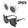 2PACK Unique Bat Shaped Sunglasses for Women Vintage Funny 90s Eyewear Fashion Novelty Goth Eyewear for Halloween Costume Party