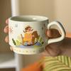 Cute Cup Stacked Cup Ceramic Mug Household Parent Child Cup Family Four-piece Cup Children's Milk Breakfast Cup