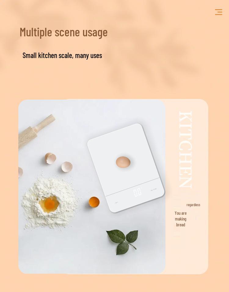 OPPEL Kitchen Digital Scale, 5kg Capacity, 1g Precision, Food & Coffee, LED Display