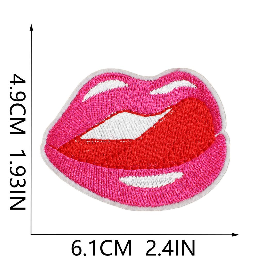 Pink Girl Embroidery Cloth Sticker Western Denim Series Patch Sticker Western Regions Desert Fire Computer Embroidery Label Ironing