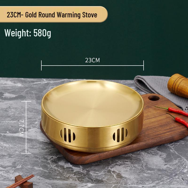 Korean-Style Stainless Steel Round BBQ Warming Stove for Restaurants
