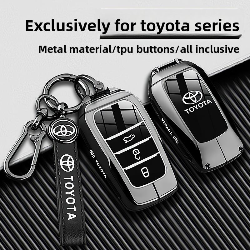 Car Key Case Cover Shell Fob For Toyota CHR Hilux Fortuner Land Cruiser 200 Camry Corolla Crown RAV4 Highland Key Chain