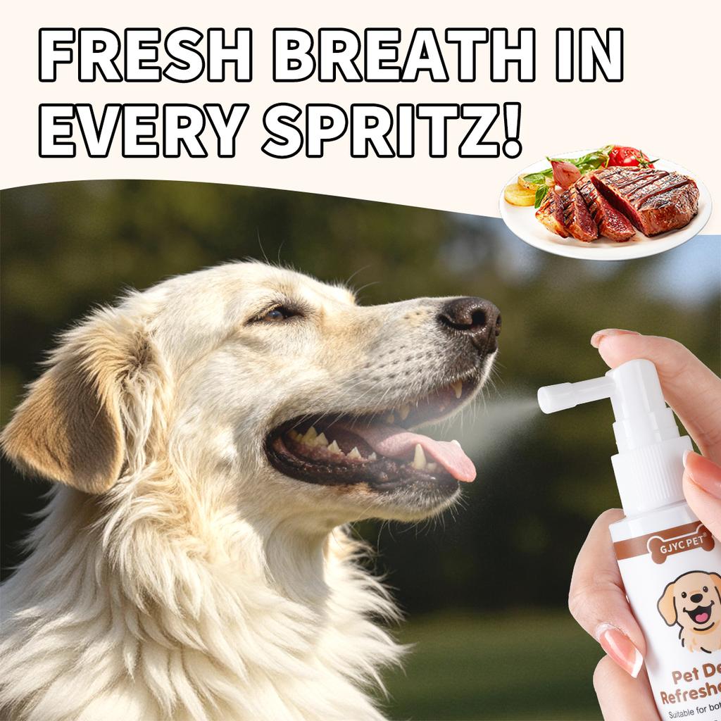 GJYC PET Beef Flavor Pet Oral Fresh Spray Cleanses Teeth Freshens Breath Removes Odors Dental Care For Dogs Cats