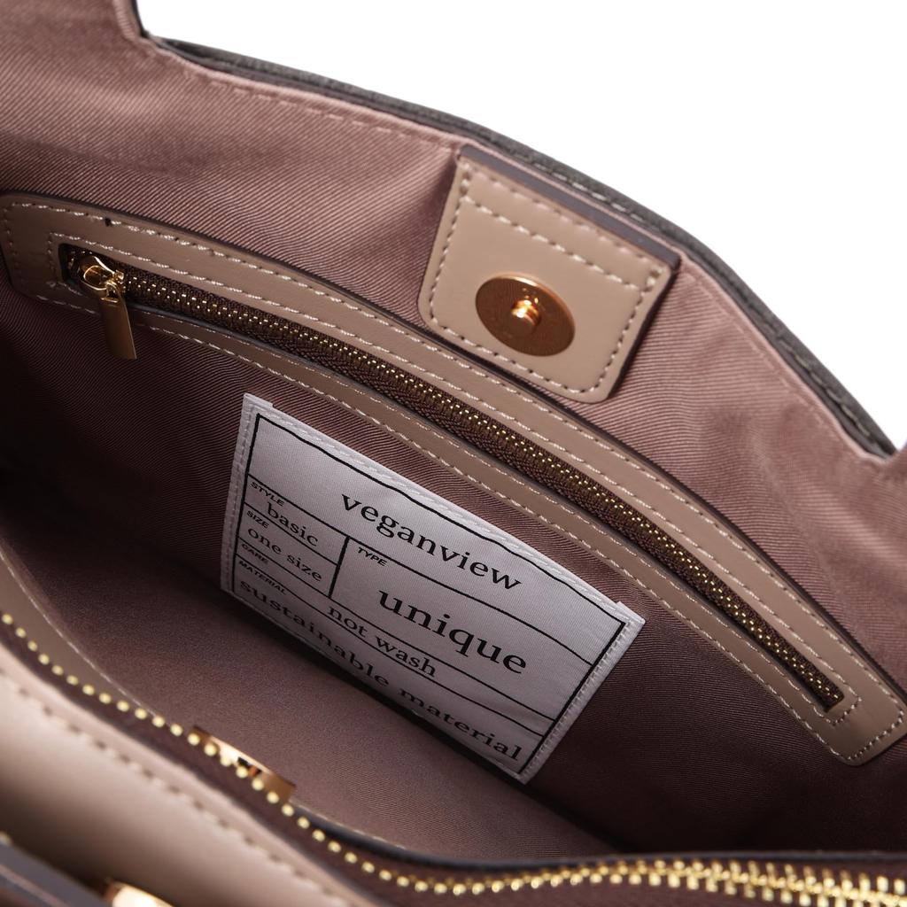 Tote Bag Triangle Shape Mini Tote Bag Greige [Vegan View] Women's (26)