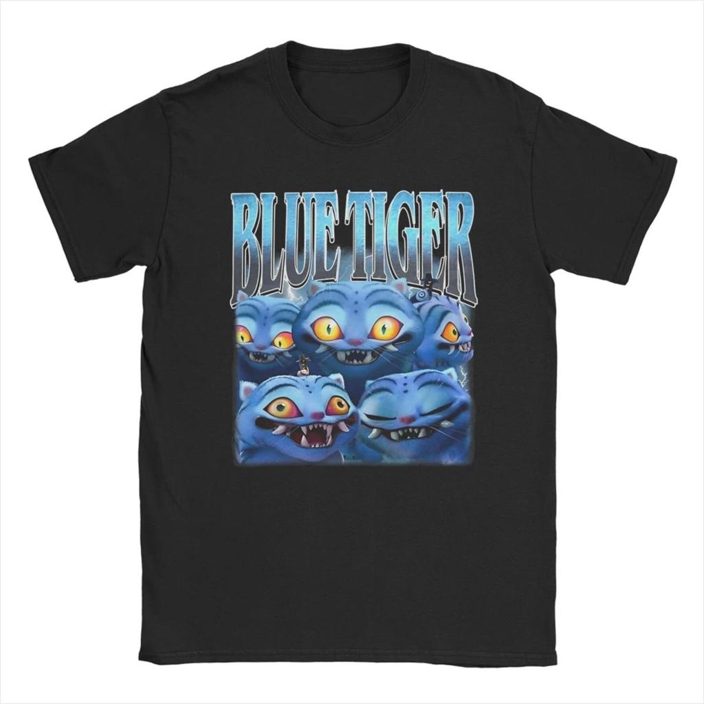 Damen Herren KPop Dämonenjäger Blauer Tiger T-Shirts Reine Baumwolle Kleidung Neuheit Kurzarm Rundhals T-Shirts Geschenkidee T-Shirts