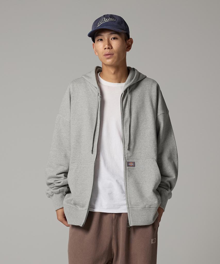 Dickies Basic Logo Kapuzenpullover mit Reißverschluss Melange Grau