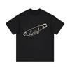 Saint Safety Pin Graphic Tee, Black Minimalist Tshirt, Edgy Streetwear Top, Punk Style Statement Shirt, Unisex Bold Print Tops