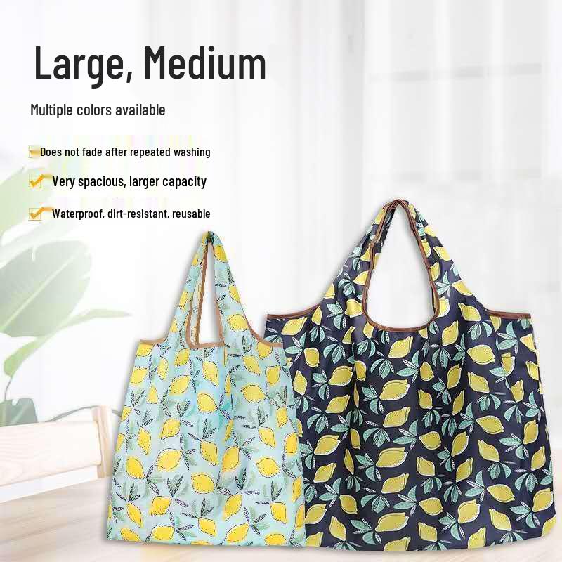 Women's Eco-Friendly Cute Cartoon Waterproof Shopping Bag - Lightweight and Foldable with Large Capacity