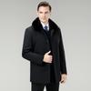 Men's Mink Fur Collar Down Jacket with Detachable Liner, White Duck Down, Autumn/Winter 2025, Middle-Aged Dad Cold Protection Coat.
