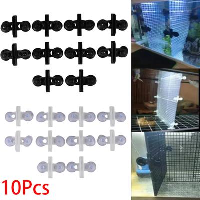 10Pcs Aquarium Isolation Plate Fish For Tank Divider Clip Black Suction Cup Dividers Holder Bracket Plastic Sheet Holder