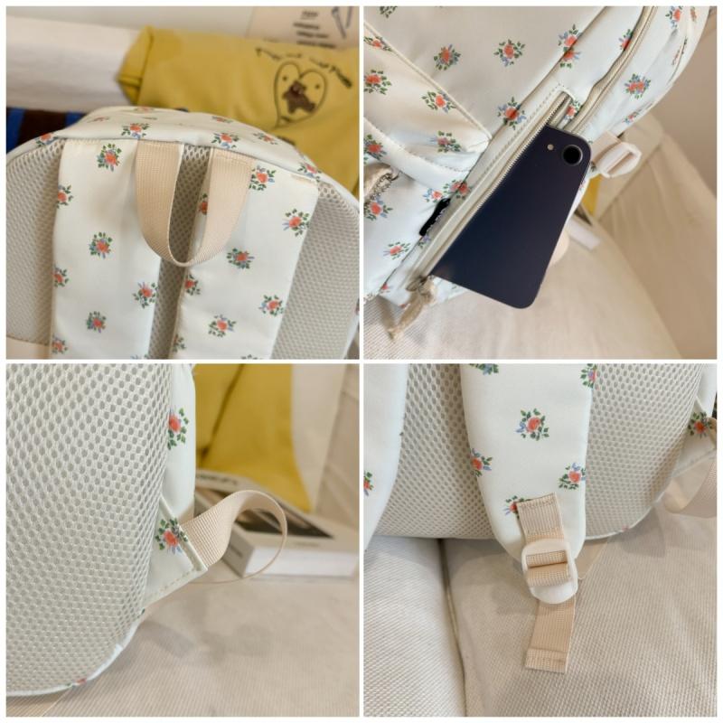 High Value Small Fresh Floral Girl Student Backpacks College Style Large Capacity Nylon Schoolbag College Students Teenagers Going Out Travel Rucksack