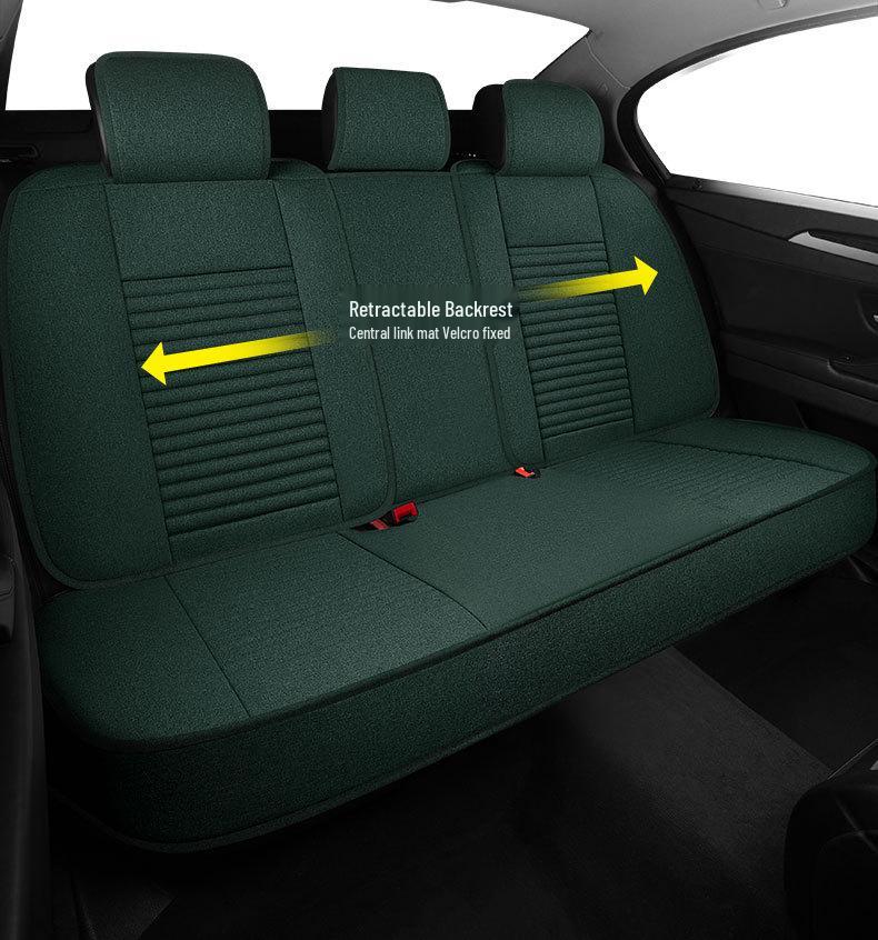 Universal Breathable Linen Seat Cover Set for Five-Seater Cars - Durable and Fully Enclosed