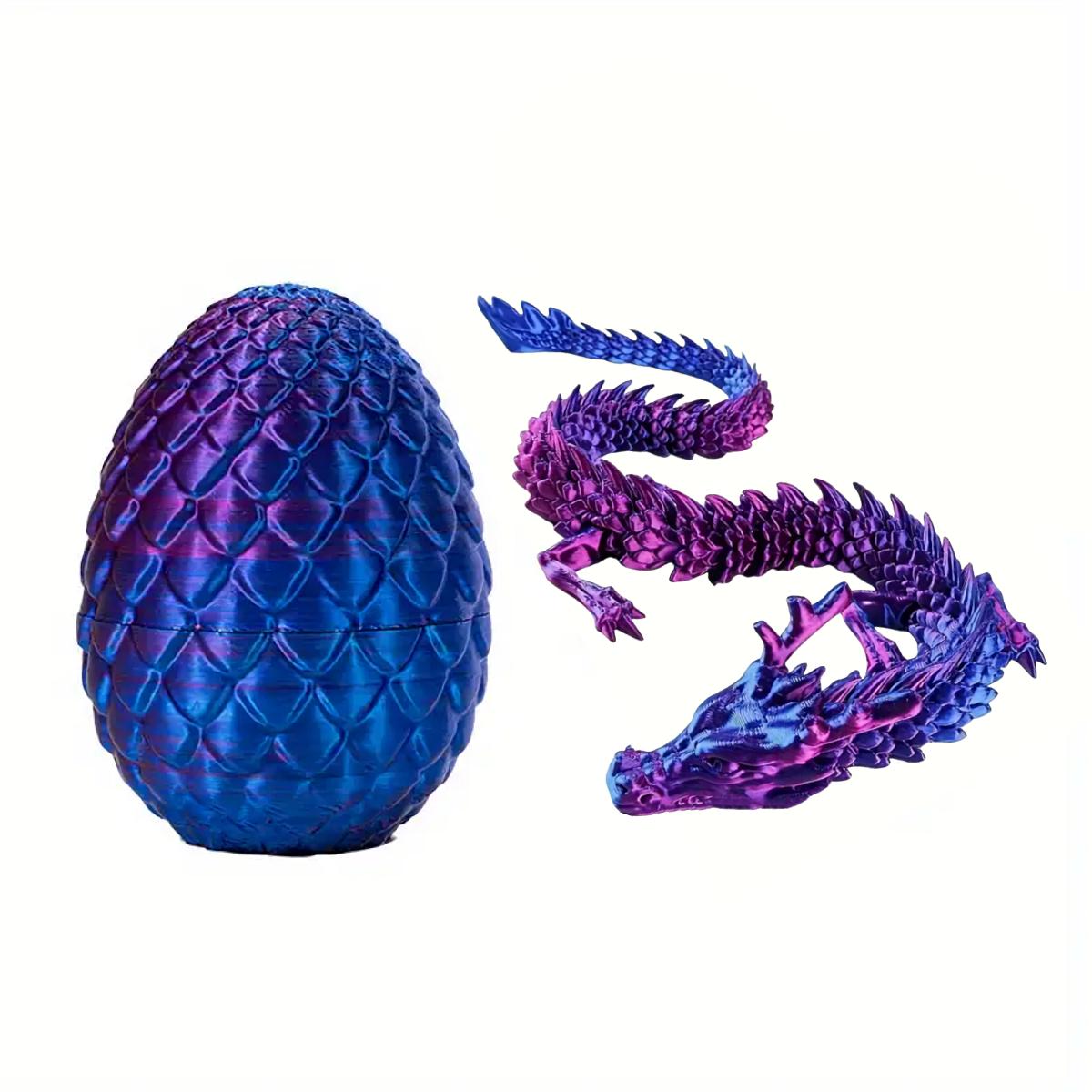 

1Set of Articulated 3D Printed Random Dragon With 1pc Dragon Egg- Flexibly Joints for Dynamic Display - Ideal for Home & Office