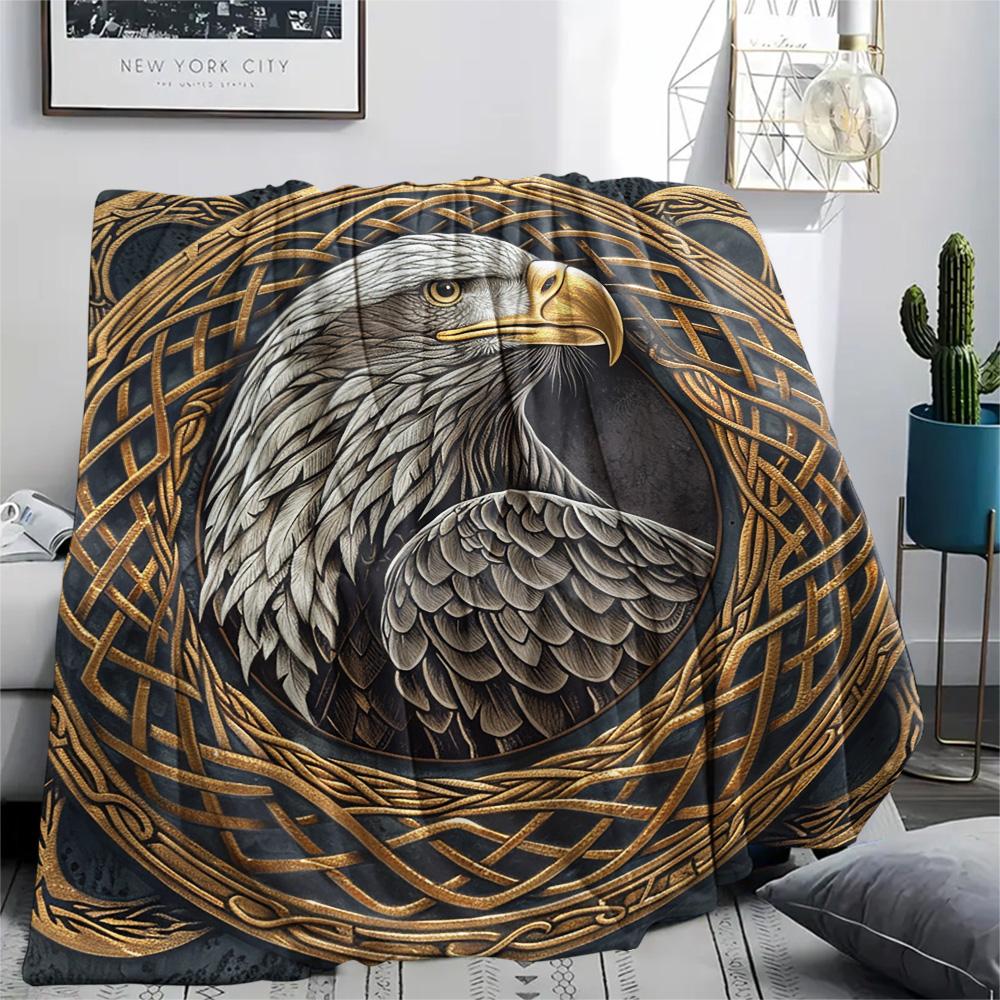 Eagle Print Flannel Blanket, High Quality Comfortable for All Seasons, Home Decor, Warmth and Comfort, Perfect for Christmas Gifts