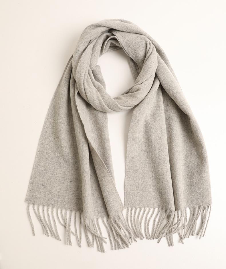 40 wide wool plain long scarf autumn and winter long beard warm plain shawl men's and women's scarf batch