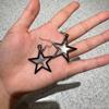 Black Star Pendant Necklace Exquisite Punk Double Star Clavicle Chain Unique Choker Jewelry Hip Hop Earring Eye Catching
