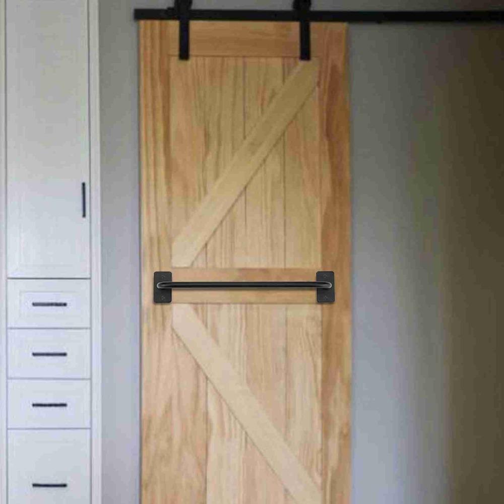 Black Sliding Barn Door Handle Reinforced Metal Gate Handle Heavy Heavy Duty Door Pull Garages