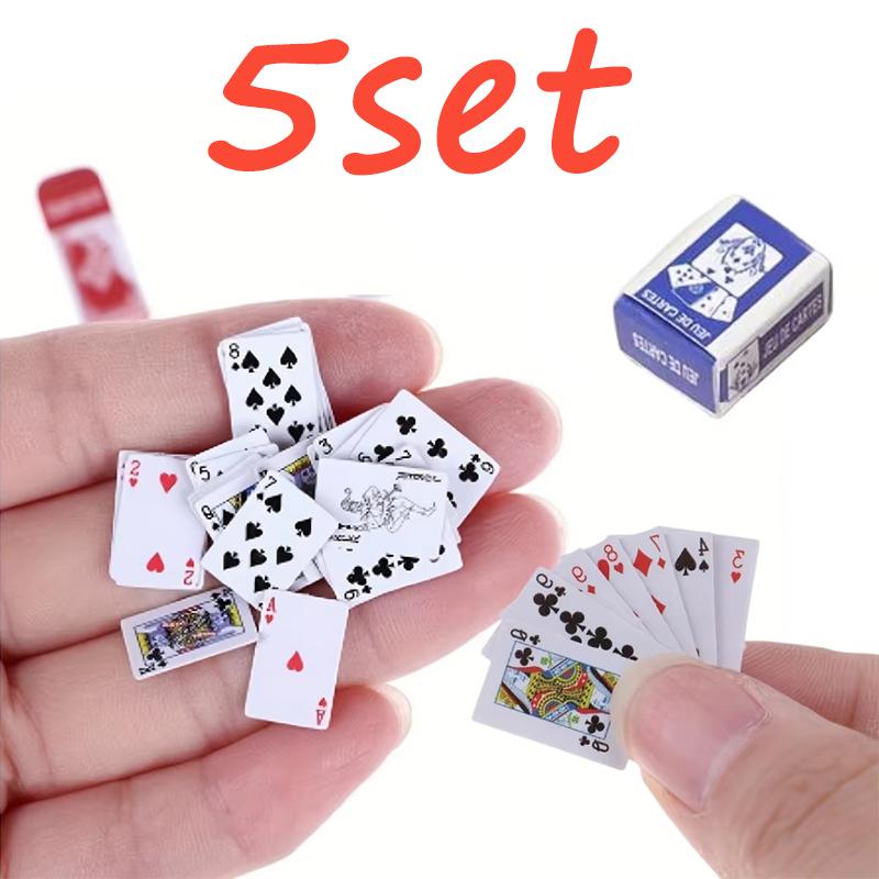 1-5set Portable Mini Poker Card Funny Cute Mini Playing Cards for Teens Adults Travel Toys Party Game Ideal Miniature Poker Card