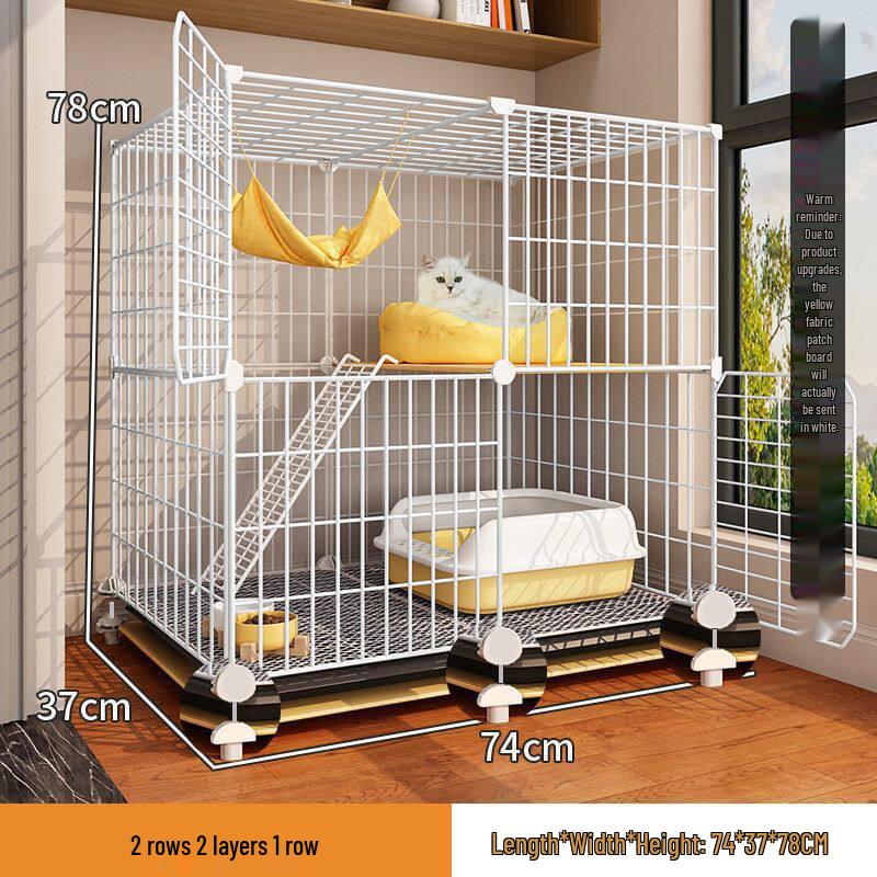 Indoor Cat Villa: Spacious Cage with Integrated Toilet and Bed