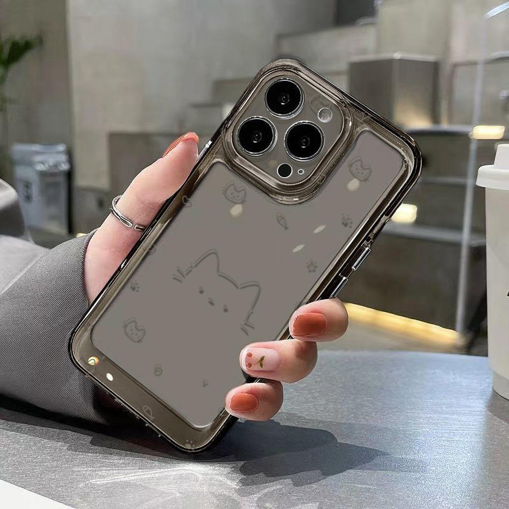 Applicable To iPhone17 Line Star Cat Mobile Phone Case 16pro Fine Hole X Apple 16 All-inclusive Apple 15 Niche