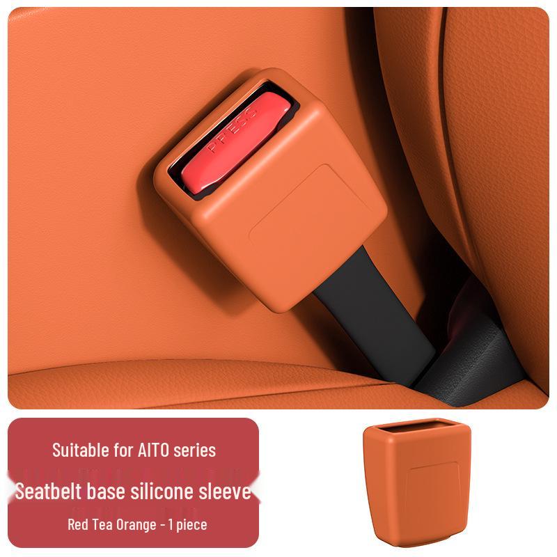 Silicone Seatbelt Base Anti-Collision Protective Sleeve for AITO M8 M9 Car Interior Decoration.