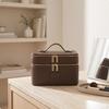 DoubleLayer Cosmetic Case doubleCompartment Makeup Organizer with Handle TravelFriendly TwoTier