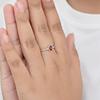 Kleiner Roter Granat Stapelring, 925 Sterling Silber Schmuck, Minimalistischer Statement-Ring für Damen