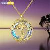 Exquisite Celtic Family Tree Necklace with Circle Crystal - Tree of Life Jewelry Gift for Women Girls Mom Birthday