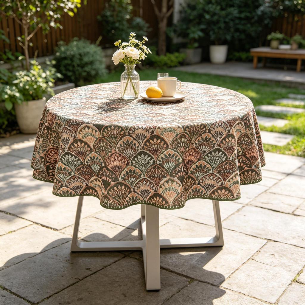 Home Kitchen Dining Room Decoration Modern Style Cotton Round Tablecloth
