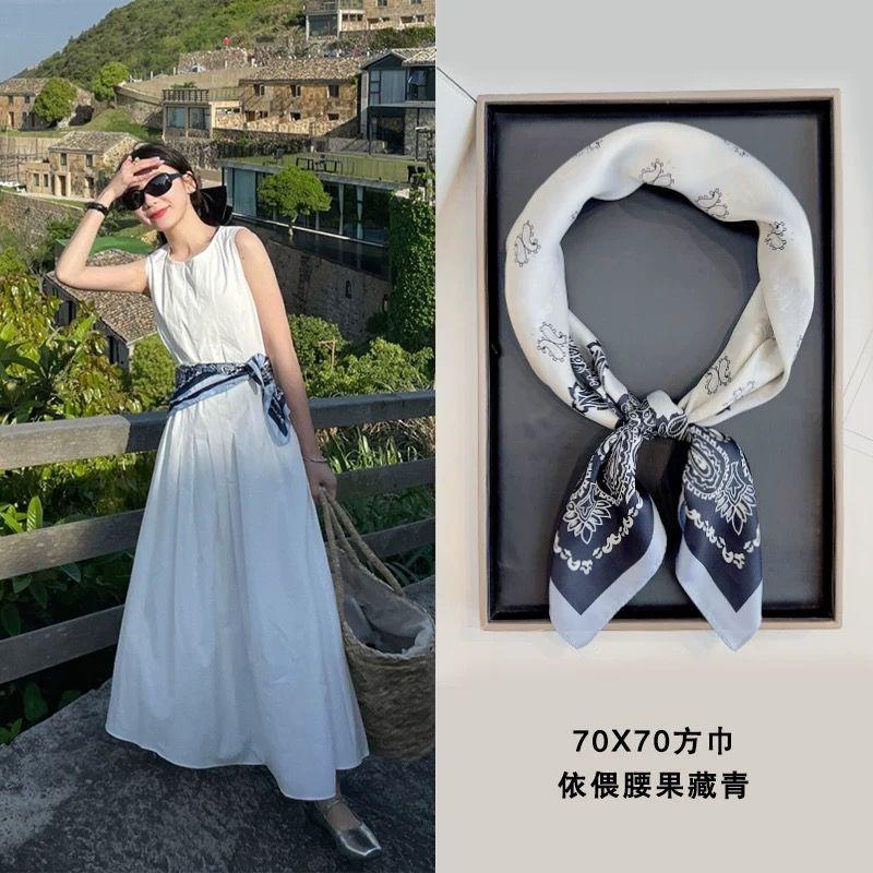 

Women s Small Square Scarf | Versatile Travel Accessory Sun Protection Headscarf Beach Vacation Decorative Scarf & Hair Band for Ladies