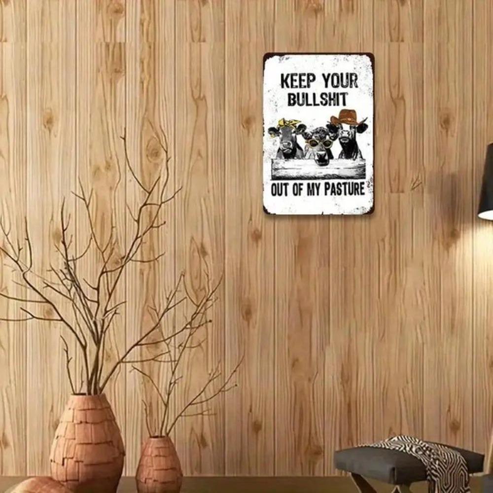 Sarcastic Cow Metal Plaque Pasture Bullshit Sign Farmhouse Decor Vintage Home Art Gift for Farmers