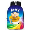 Tištěný Jeffy Školní taška Kreslený Anime Jeffy Batoh Školák Počítačová taška Muži a ženy