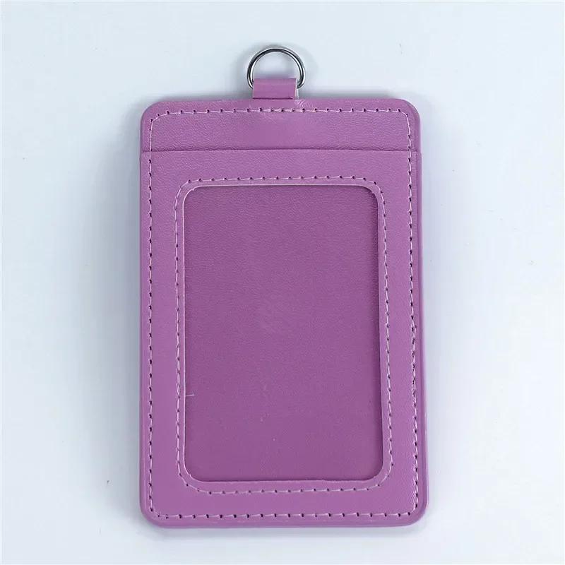 Fashion PU Leather Card Holders Set Women Men Student Retractable Badge Reel ID Card Holder Cover Case Nurse Badge Lanyards