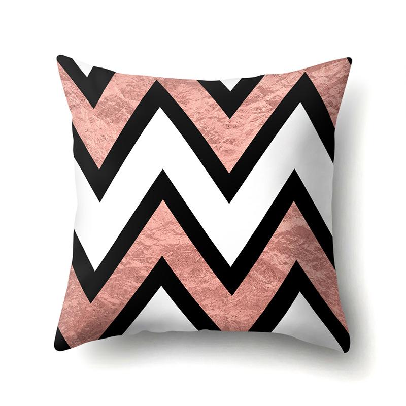 Polyester Pillow Case Automobile Decoration Home Printed Pillow Case Automobile Sofa Simple Waist Cushion Cover
