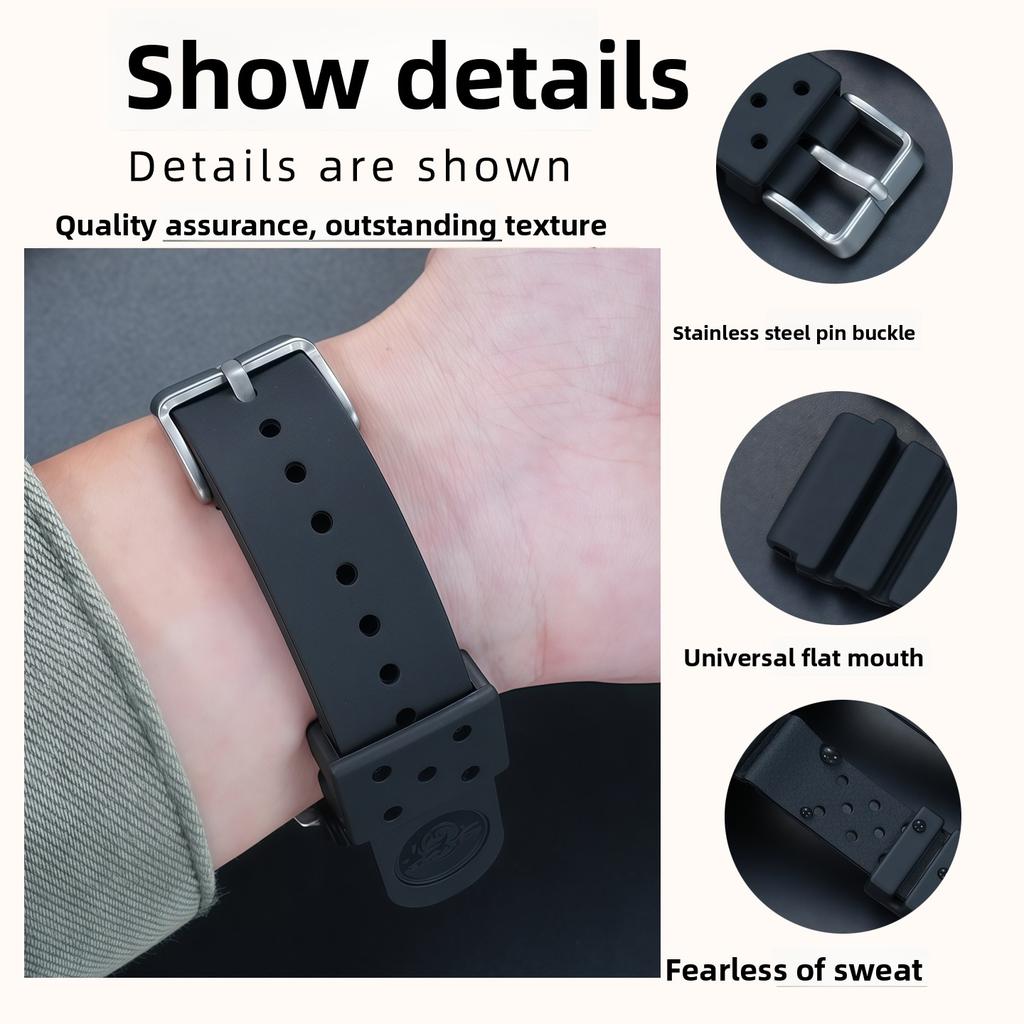 22mm Silicone watch Strap For Seiko No. 5 Diving SKX007 Water Ghost Canned SRP601J1/599J1/605J2 SRPA21J1 SNJ028 rubber watchband