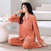 Insel Fleece Schlafanzug Damen Herbst und Winter Korallenfleece Verdickt Dünner Fleece Winter Warm Loungewear