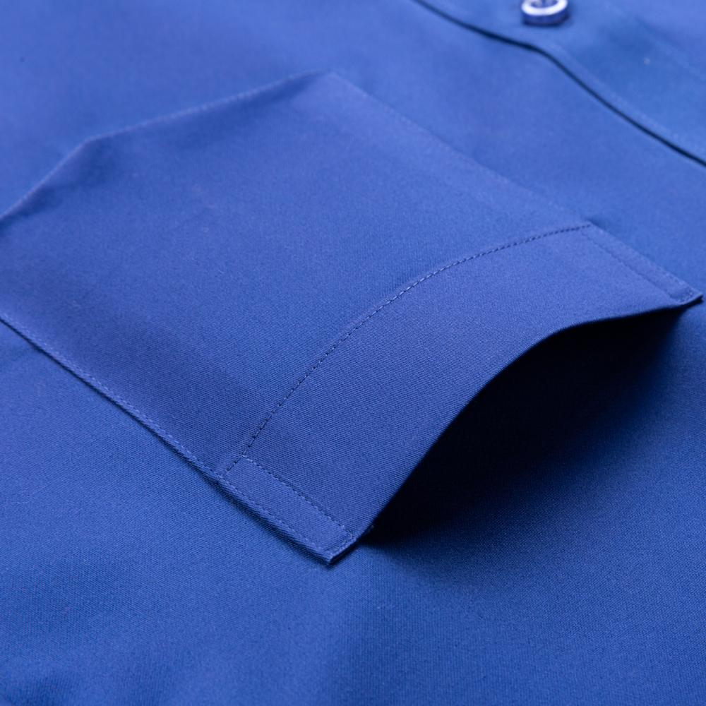 Men's Spread Collar with Hidden Button Mercerized Cotton Non-Iron Dress Shirt with Chest Pocket Long Sleeve Solid Business Office Wear