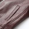 Zip Leather Jacket Women Leather Jacket Women Casual Lapel Vintage Coat