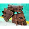 Leather Motorcycle Bags 3 Pouch Side Three Panniers ( 2 Saddel Bag+1 Tool Bag)