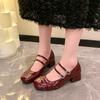 Women Pumps Spring Autumn Fashion Quality Women Shoes Low Heel Square Square Toe Comfortable Sexy Heels Women Zapatos De Mujer