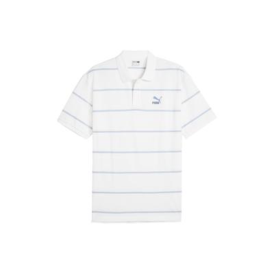 Team Logo Buchstaben Print Kontraststreifen Bequem Atmungsaktiv Locker Lässig Kurzarm Poloshirt Herren Oberteile Weiß 627122-02