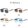 Luxury Designer Sunglasses Men Women Leopard Print Rimless Vintage Elegant Shades Trendy Cute Fashion Glasses