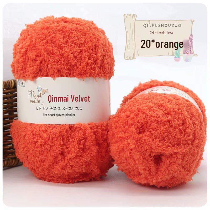 50g Fluffy Coral Velvet Yarn: Skin-Friendly, 3-Strand for DIY Knitting, Hand-Knitted Scarves & Crafts
