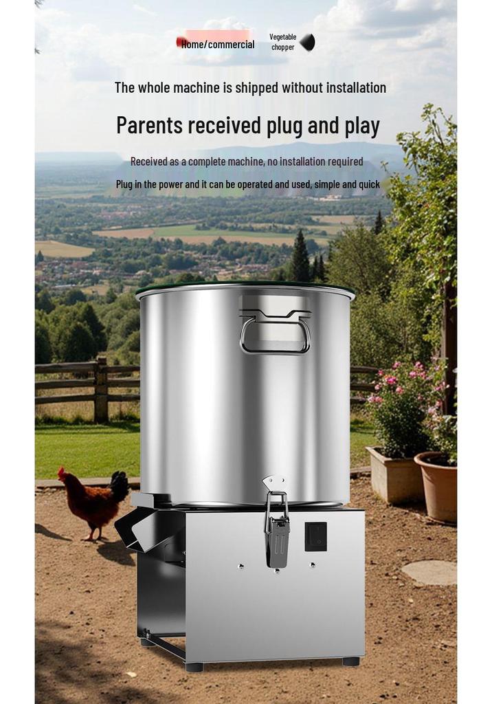Durable Stainless Steel Bucket-Style Poultry and Vegetable Grass Chopper