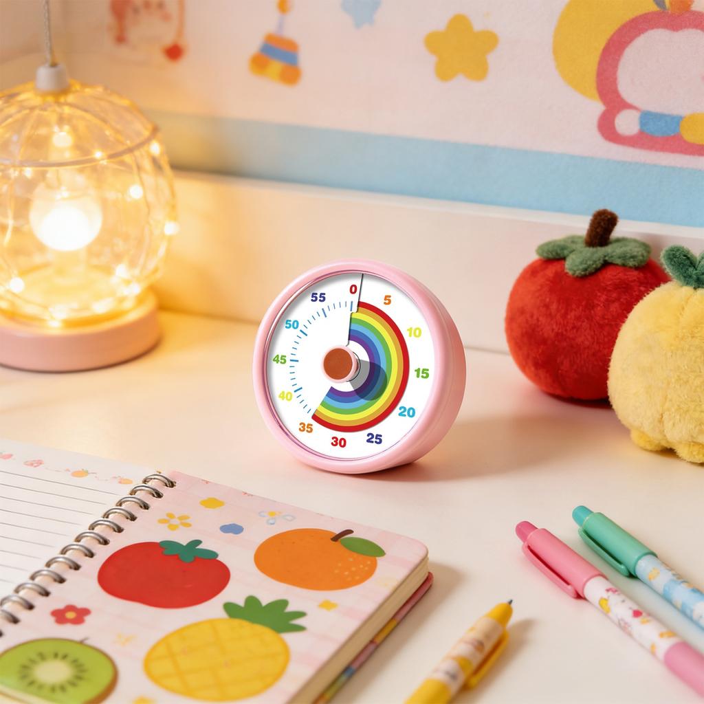 Visual Timer For Kids - 60 Minute Pomodoro Timers For Classroom Kitchen Offices, Countdown Kids Timer Clock With Disk, Desk Time Management Tool
