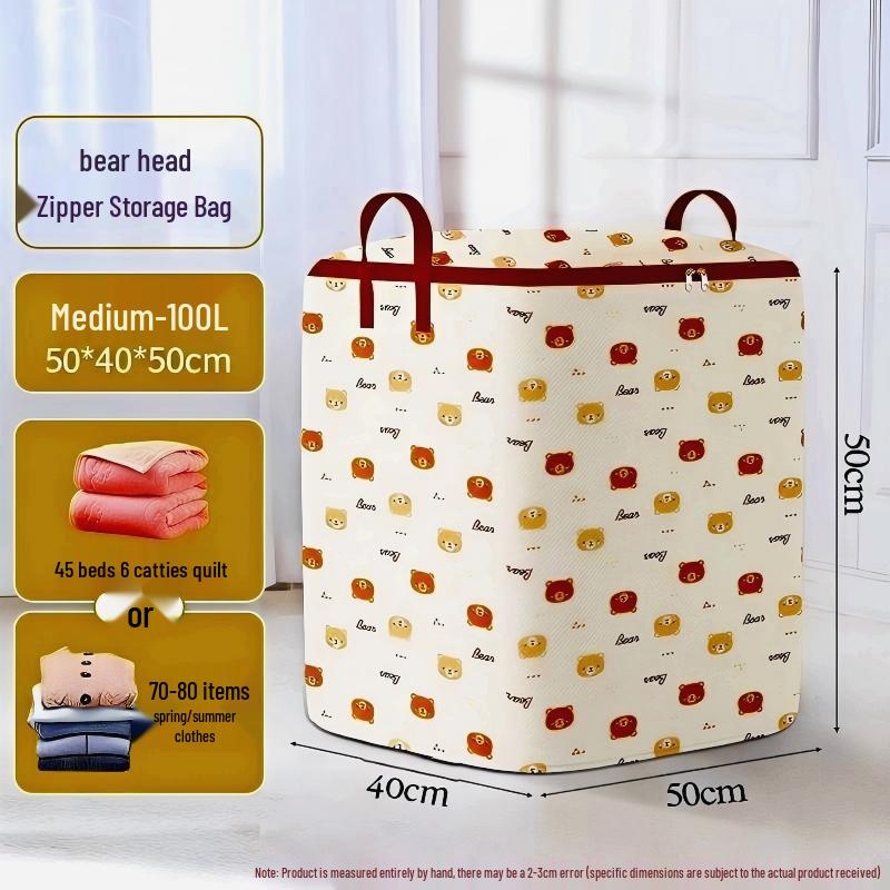 Bear Head Dustproof Storage Bag - Quilt & Clothes Protection Solution